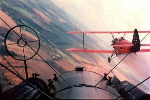 Cockpit view of a Fokker during the filming of Aces High
