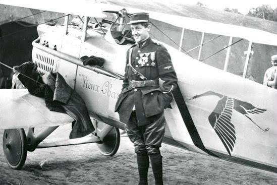 Georges Guynemer with his Nieuport ‘Vieux Charles’